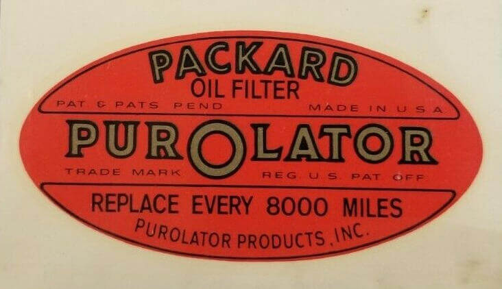 (image for) Packard Purolator Oil Filter Sticker